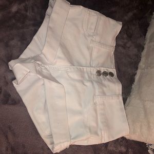 White denim shorts